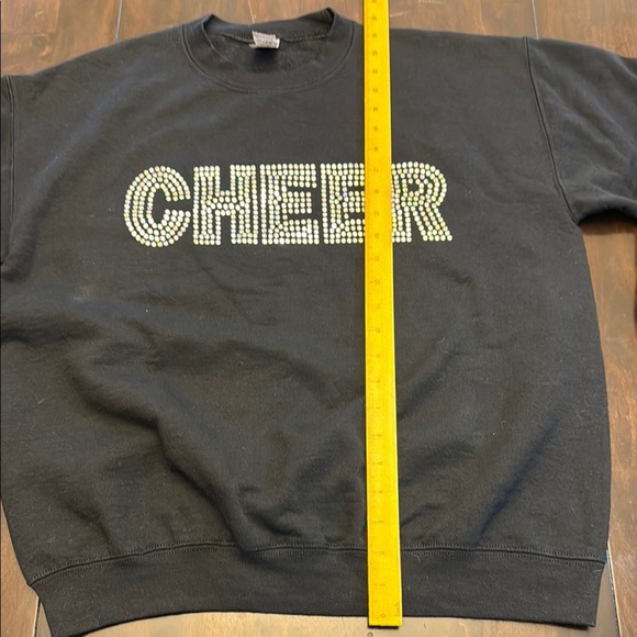 Gildan Black Cheer Rhinestone Sweatshirt NWOT - Picture 10 of 14